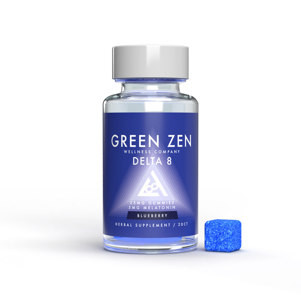 Green Zen Delta 8 Gummies with Melatonin 25mg - 20 Count
